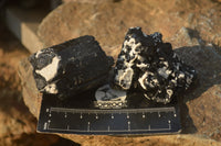 Natural Schorl Black Tourmaline Specimens x 6 From Erongo, Namibia - Toprock Gemstones and Minerals 