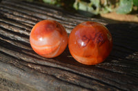 Polished Carnelian Agate Spheres  x 6 From Madagascar - Toprock Gemstones and Minerals 