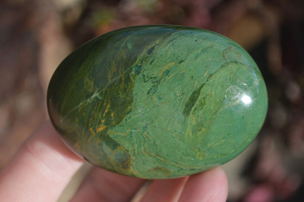 Polished Green Verdite Palm Stones (Two With Ruby) x 12 From Zimbabwe - Toprock Gemstones and Minerals 