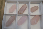 Polished Gemmy Double Terminated Rose Quartz Points x 6 From Antsirabe, Madagascar - Toprock Gemstones and Minerals 
