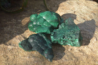 Natural Crystalline Botryoidal Malachite Specimens  x 3 From Congo - Toprock Gemstones and Minerals 