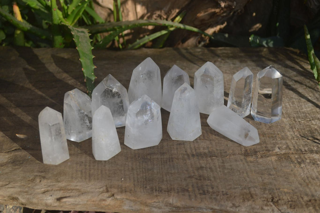 Polished Clear Quartz Crystal Points x 12 From Madagascar - Toprock Gemstones and Minerals 