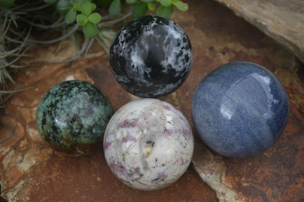 Polished Mixed Selection Of Spheres  x 4 From Southern Africa - Toprock Gemstones and Minerals 