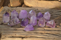 Polished Small Window Amethyst Quartz Points x 12 From Madagascar - Toprock Gemstones and Minerals 