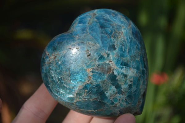 Polished Blue Apatite Gemstone Hearts  x 3 From Madagascar