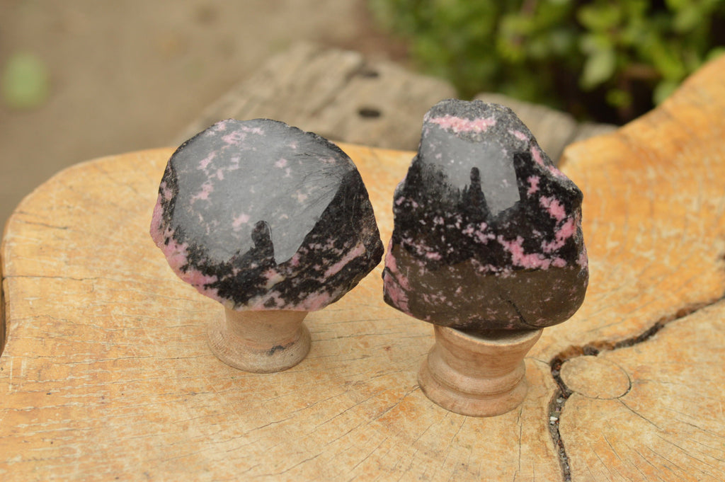 Polished Half Polished Rhodonite Free Forms  x 4 From Madagascar - TopRock