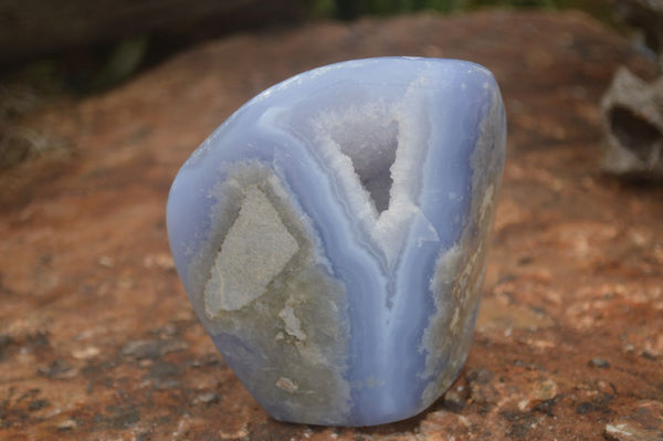 Polished Large Blue Lace Agate Standing Free Form  x 1 From Malawi - TopRock