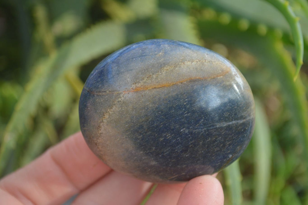 Polished Blue Lazulite Palm Stones  x 24 From Madagascar - Toprock Gemstones and Minerals 