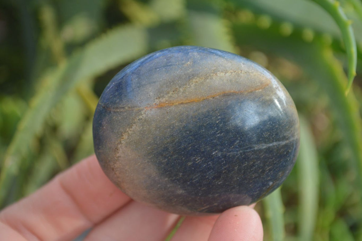Polished Blue Lazulite Palm Stones  x 24 From Madagascar - Toprock Gemstones and Minerals 