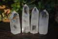 Polished Icy Clear Quartz Points x 6 From Madagascar - Toprock Gemstones and Minerals 