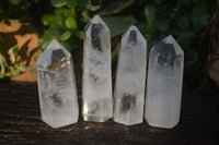 Polished Icy Clear Quartz Points x 6 From Madagascar - Toprock Gemstones and Minerals 