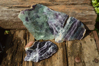 Polished Semi Translucent Watermelon Fluorite Slices x 3 From Uis, Namibia - TopRock