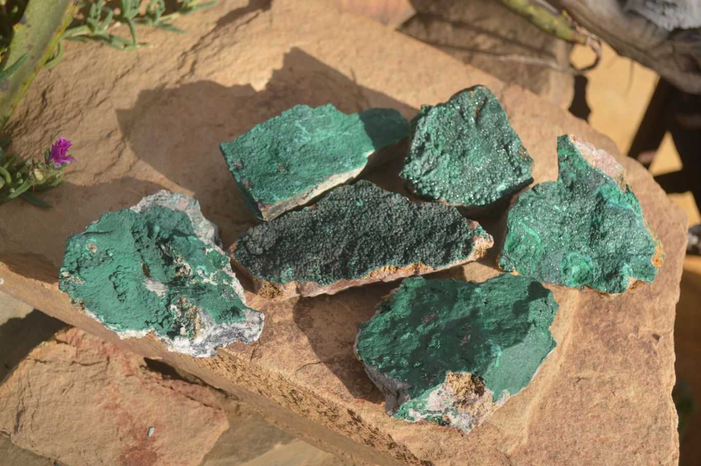 Natural Crystalline Malachite Specimens  x 6 From Congo - Toprock Gemstones and Minerals 