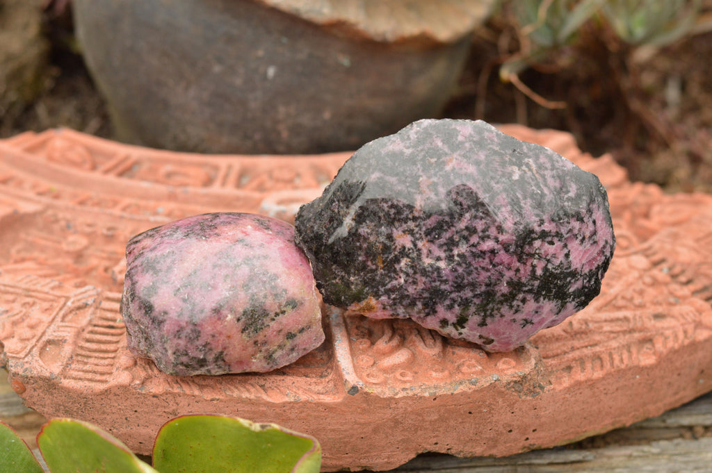 Polished Half Polished Rhodonite Free Forms  x 4 From Madagascar - TopRock
