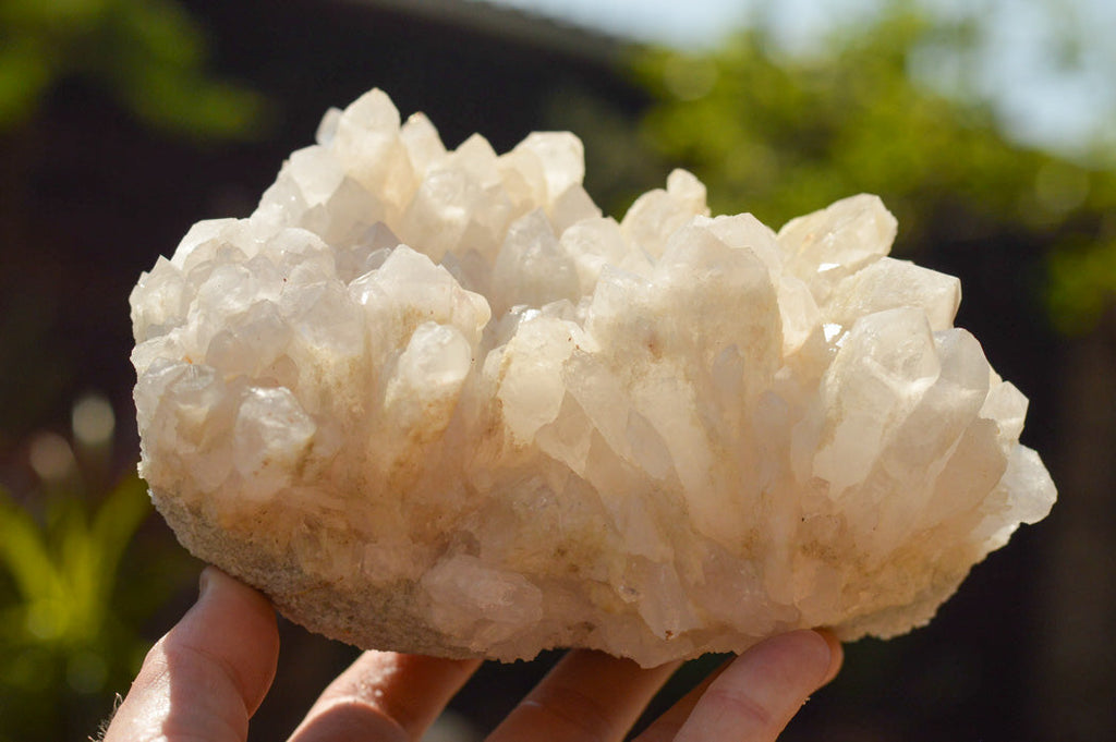 Natural Large White Quartz Clusters  x 2 From Madagascar - TopRock