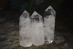 Polished Icy Clear Quartz Points x 6 From Madagascar - Toprock Gemstones and Minerals 