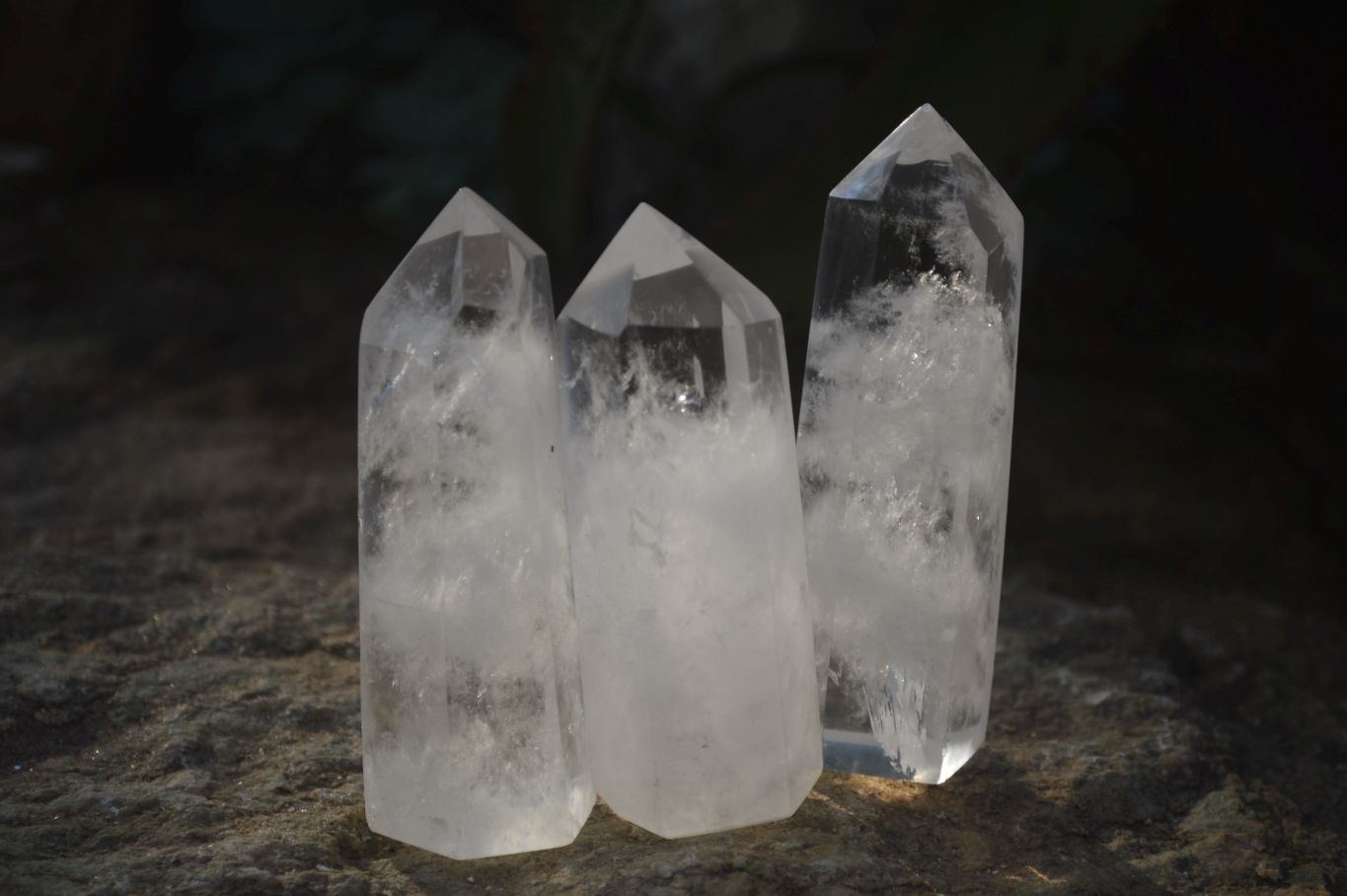 Polished Icy Clear Quartz Points x 6 From Madagascar - Toprock Gemstones and Minerals 