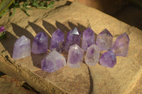 Polished Small Window Amethyst Points x 12 From Ankazobe, Madagascar - Toprock Gemstones and Minerals 