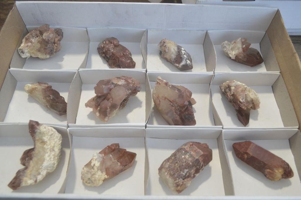 Natural Red Hematoid Quartz Specimens x 12 From Karoi, Zimbabwe - Toprock Gemstones and Minerals 
