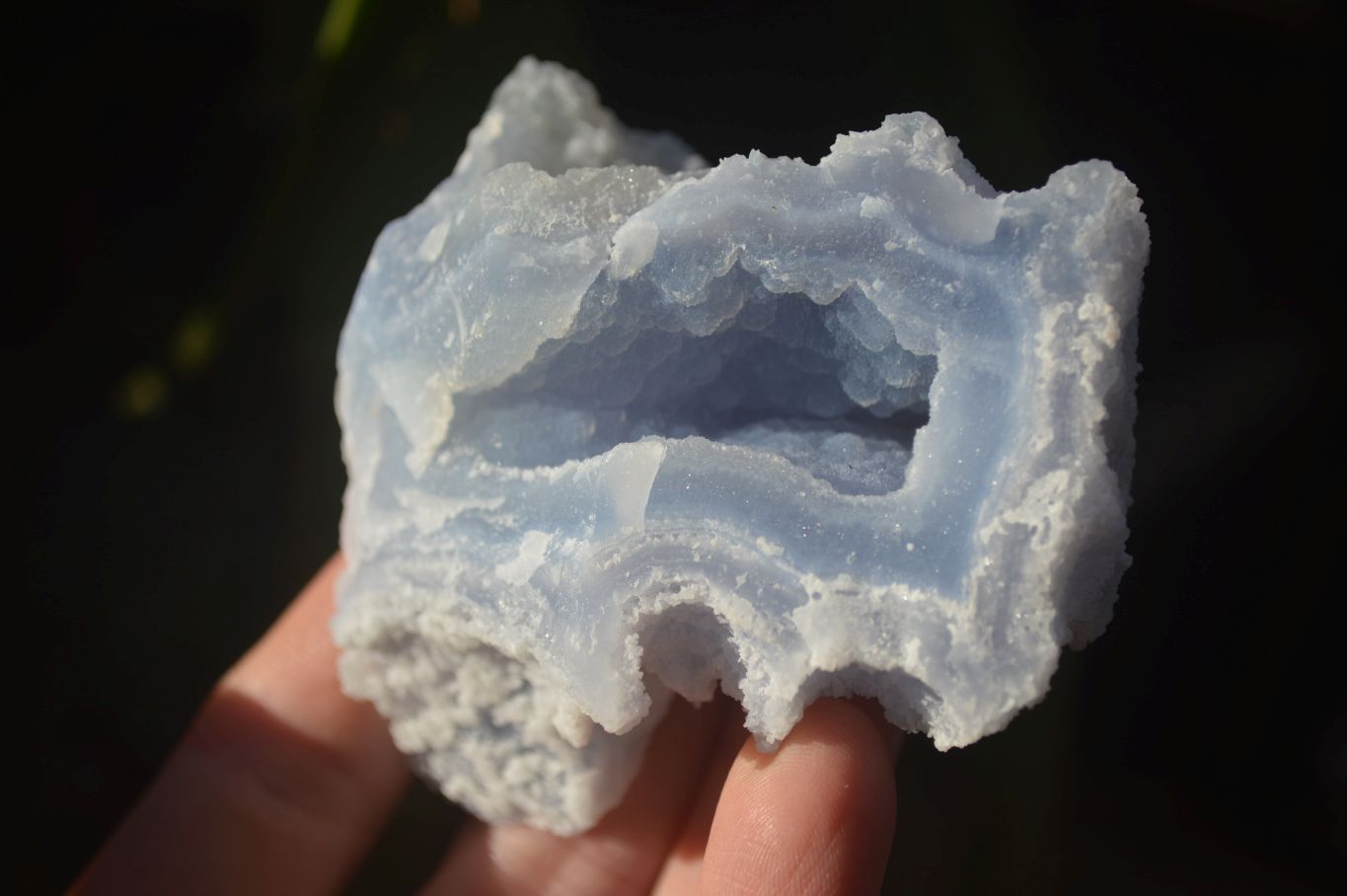 Natural Etched Blue Chalcedony Specimens  x 12 From Nsanje, Malawi - Toprock Gemstones and Minerals 