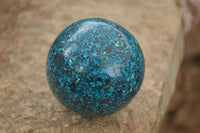 Polished Conglomerate Chrysocolla Spheres With Azurite & Malachite x 1 From Congo - Toprock Gemstones and Minerals 