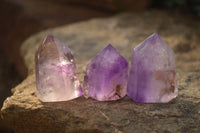 Polished Small Window Amethyst Quartz Points x 12 From Madagascar - Toprock Gemstones and Minerals 