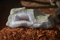 Natural Blue Lace Agate Geode Specimens  x 6 From Nsanje, Malawi - Toprock Gemstones and Minerals 