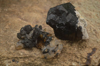 Natural Schorl Black Tourmaline Specimens x 2 From Erongo Mountains, Namibia - TopRock