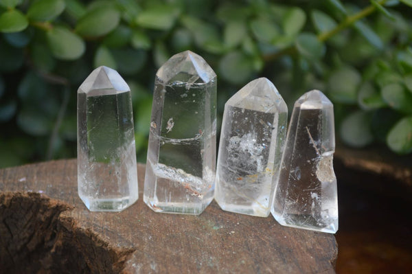 Polished Clear & Pale Citrine / Rainbow Veil Quartz Points  x 14 From Madagascar - Toprock Gemstones and Minerals 