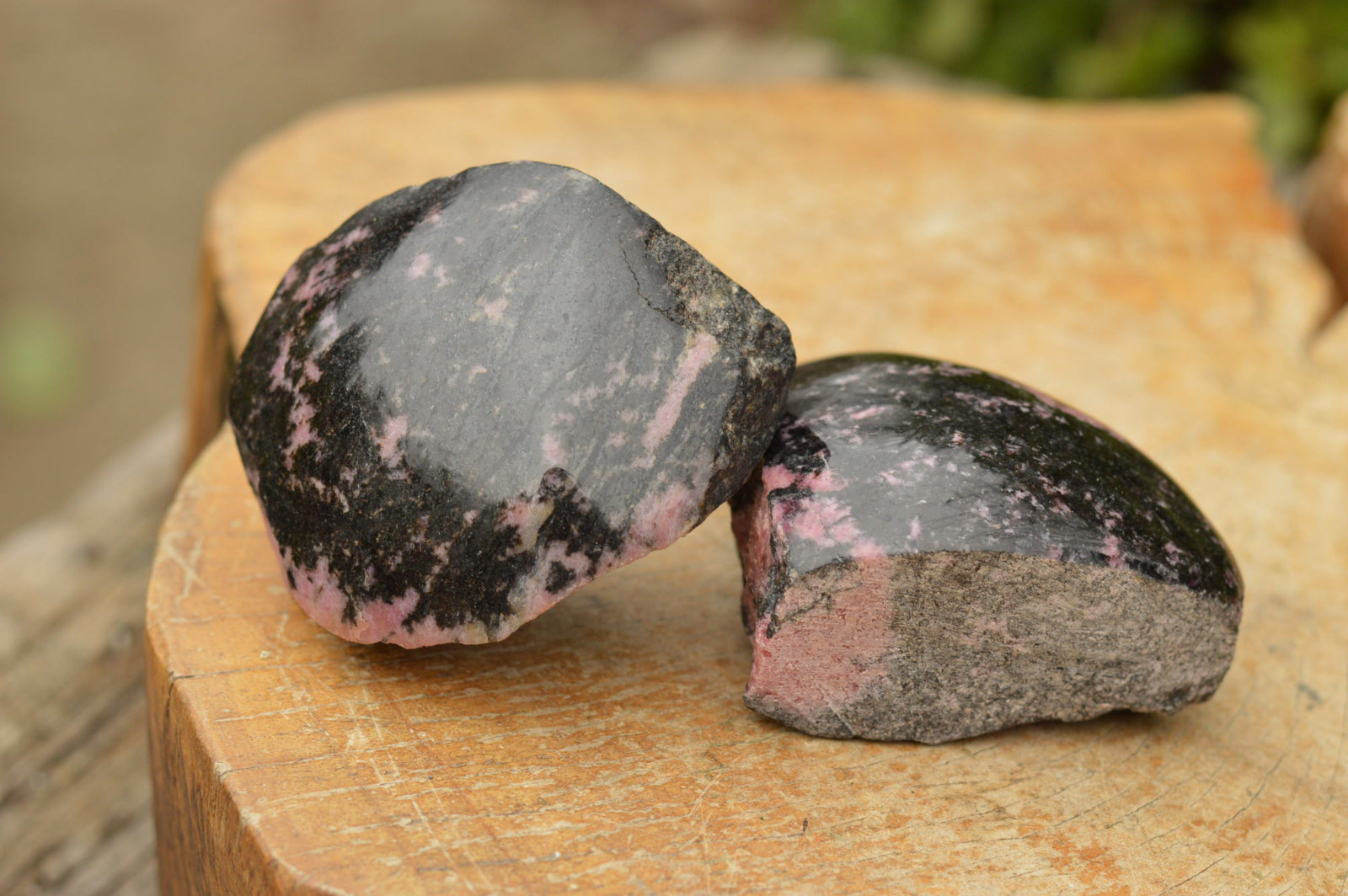 Polished Half Polished Rhodonite Free Forms  x 4 From Madagascar - TopRock