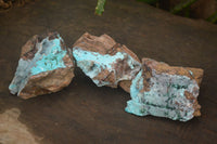 Natural Drusy Coated Chrysocolla & Malachite Specimens x 3 From Likasi, Congo - Toprock Gemstones and Minerals 