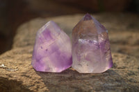 Polished Small Window Amethyst Quartz Points x 12 From Madagascar - Toprock Gemstones and Minerals 