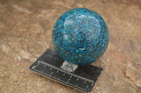 Polished Conglomerate Chrysocolla Spheres With Azurite & Malachite x 1 From Congo - Toprock Gemstones and Minerals 