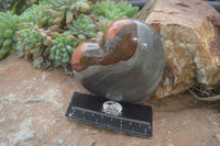 Polished Polychrome Jasper Hearts  x 2 From Madagascar