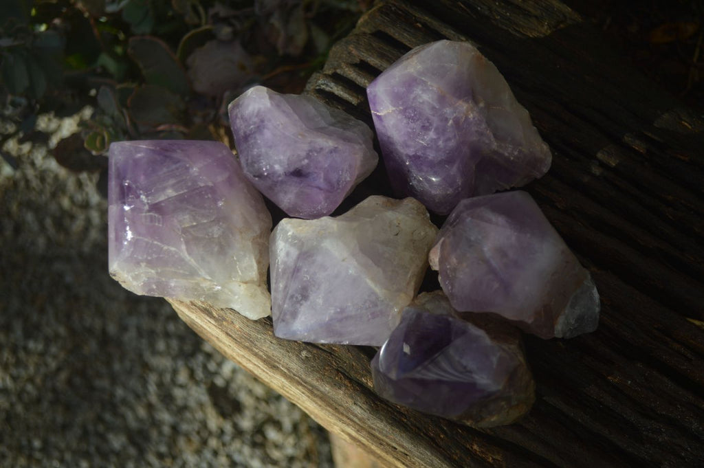 Polished Large Jacaranda Amethyst Crystals x 6 From Zambia - Toprock Gemstones and Minerals 