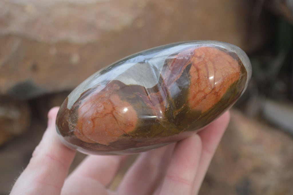 Polished Polychrome Jasper Hearts  x 2 From Madagascar - Toprock Gemstones and Minerals 