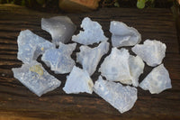Natural Etched Blue Chalcedony Specimens  x 12 From Nsanje, Malawi - Toprock Gemstones and Minerals 