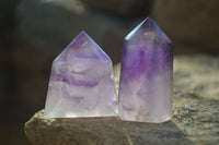 Polished Small Window Amethyst Points x 12 From Ankazobe, Madagascar - Toprock Gemstones and Minerals 