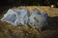 Natural Etched Blue Chalcedony Specimens  x 12 From Nsanje, Malawi - Toprock Gemstones and Minerals 