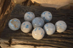 Polished Blue Spotted Spinel Quartz Spheres x 8 From Madagascar - Toprock Gemstones and Minerals 