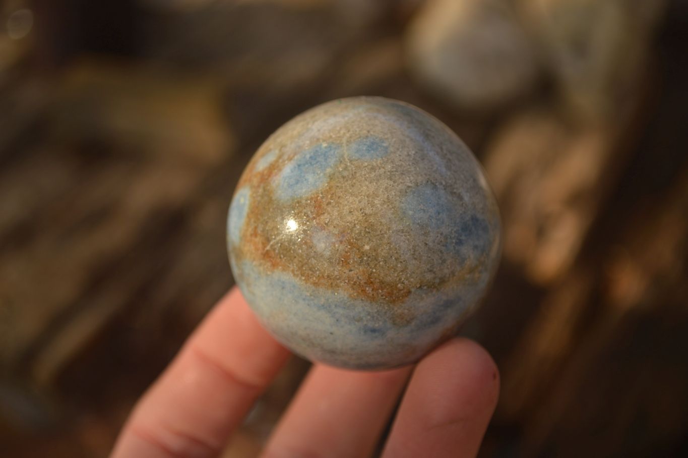 Polished Blue Spotted Spinel Quartz Spheres x 8 From Madagascar - Toprock Gemstones and Minerals 