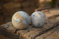 Polished Blue Spotted Spinel Quartz Spheres x 8 From Madagascar - Toprock Gemstones and Minerals 
