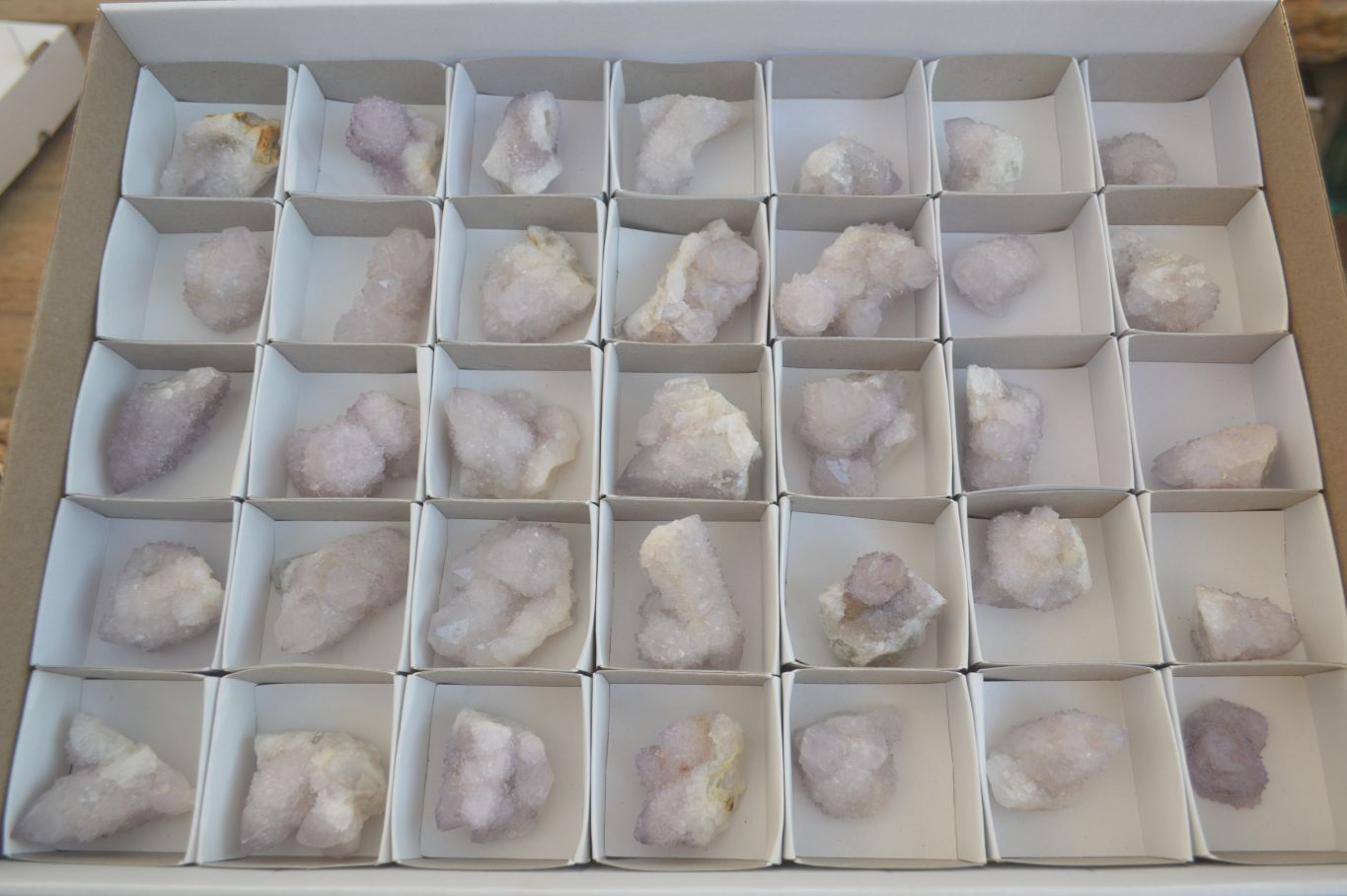 Natural Small Pale Lilac Spirit Quartz Clusters x 35 From Boekenhouthoek, South Africa - Toprock Gemstones and Minerals 