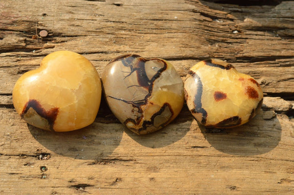 Polished Gorgeous Septerye (Calcite & Aragonite) Hearts x 6 From Mahajanga, Madagascar - TopRock