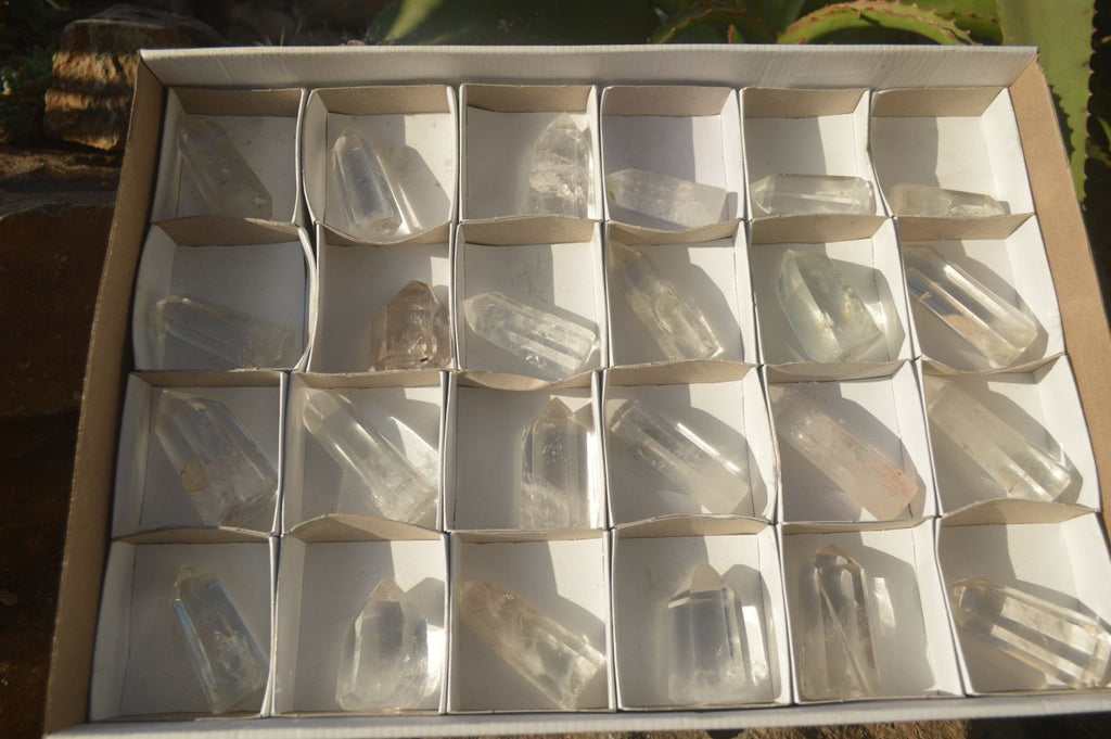 Polished Semi Optic Quartz Points x 24 From Madagascar - Toprock Gemstones and Minerals 