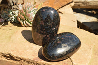 Polished Groovy New Spotted Iolite / Water Sapphire Standing Free Forms  x 2 From Madagascar - TopRock