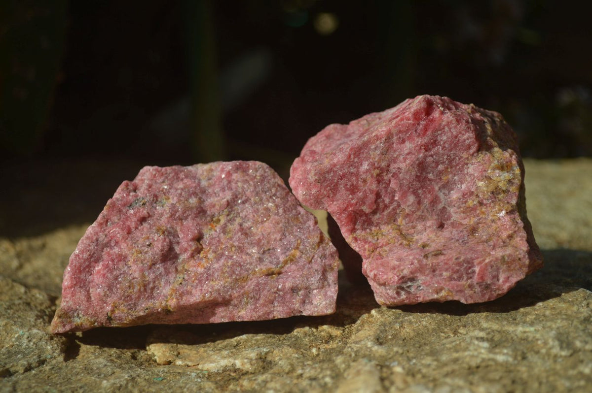 Natural Rough Red Rhodonite Specimens x 6 From Karoi, Zimbabwe - Toprock Gemstones and Minerals 