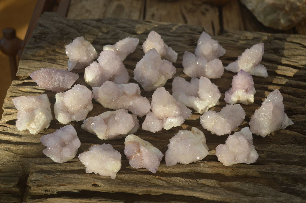 Natural Small Pale Lilac Spirit Quartz Clusters x 35 From Boekenhouthoek, South Africa - Toprock Gemstones and Minerals 