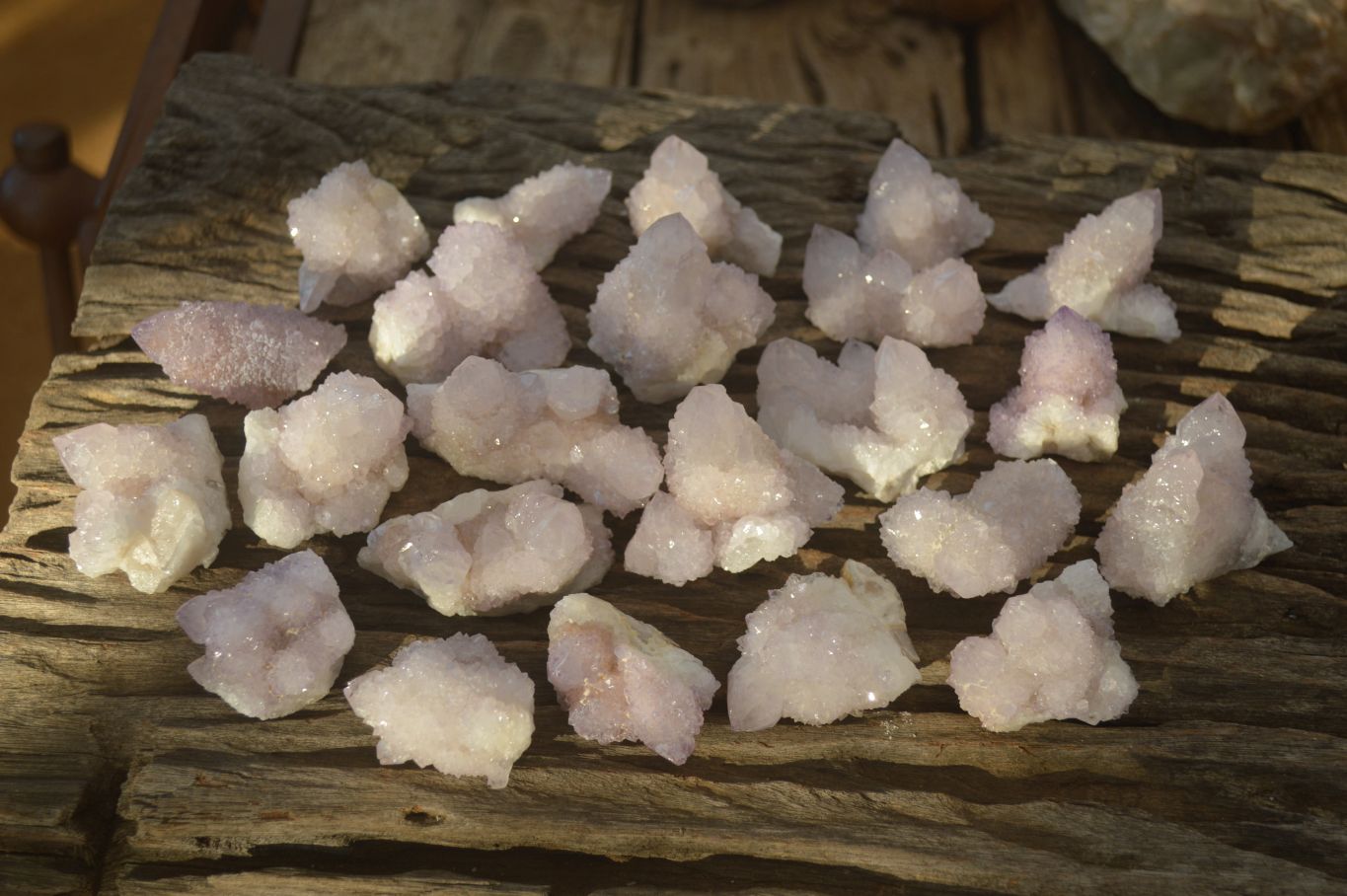 Natural Small Pale Lilac Spirit Quartz Clusters x 35 From Boekenhouthoek, South Africa - Toprock Gemstones and Minerals 