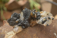 Natural Schorl Black Tourmaline Specimens x 2 From Erongo Mountains, Namibia - TopRock